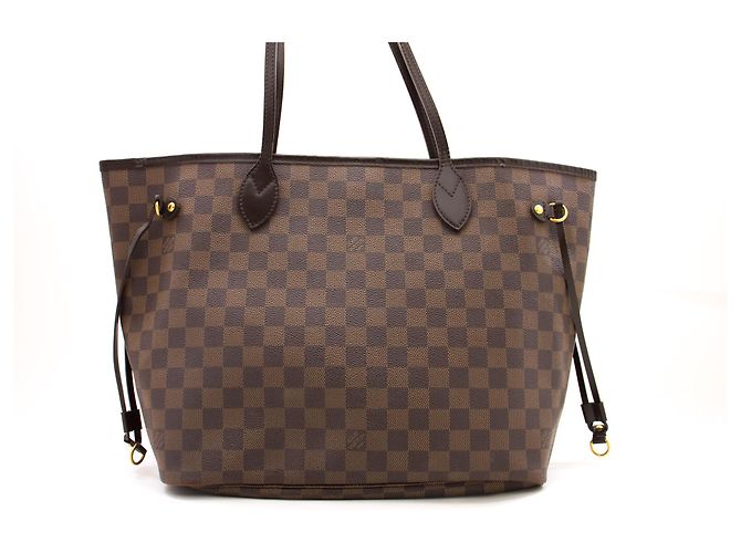 Louis Vuitton Damier Ebene Neverfull MM Umhängetasche Leinwand Braun - Ansicht 2