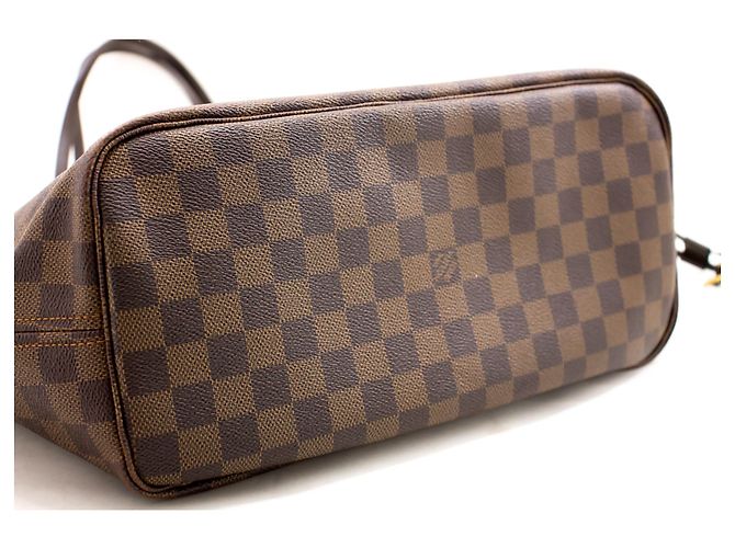 Louis Vuitton Damier Ebene Neverfull MM Umhängetasche Leinwand Braun - Ansicht 4