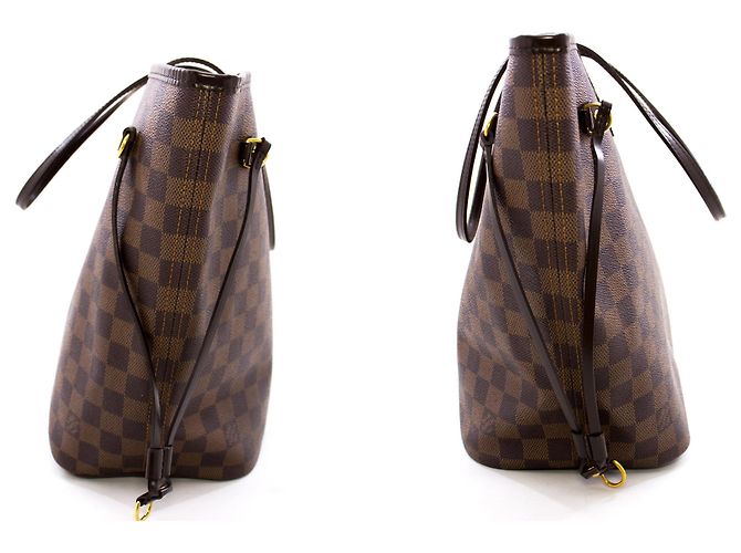 Louis Vuitton Damier Ebene Neverfull MM Umhängetasche Leinwand Braun - Ansicht 5