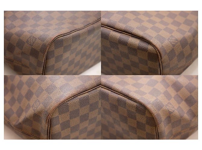 Louis Vuitton Damier Ebene Neverfull MM Umhängetasche Leinwand Braun - Ansicht 6