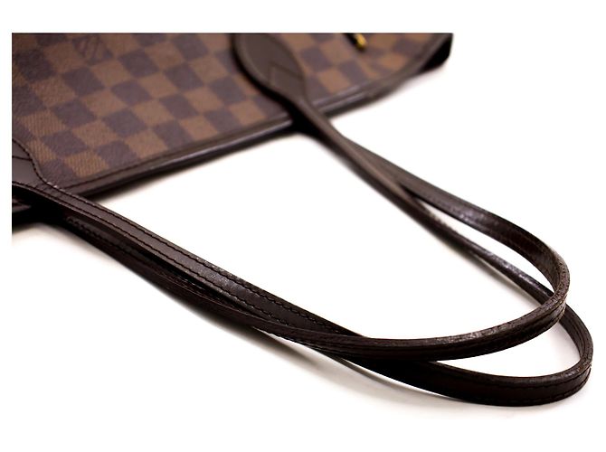 Louis Vuitton Damier Ebene Neverfull MM Umhängetasche Leinwand Braun - Ansicht 7