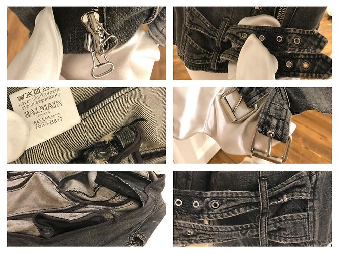 Balmain Jaqueta jeans acolchoada icônica - vista 14