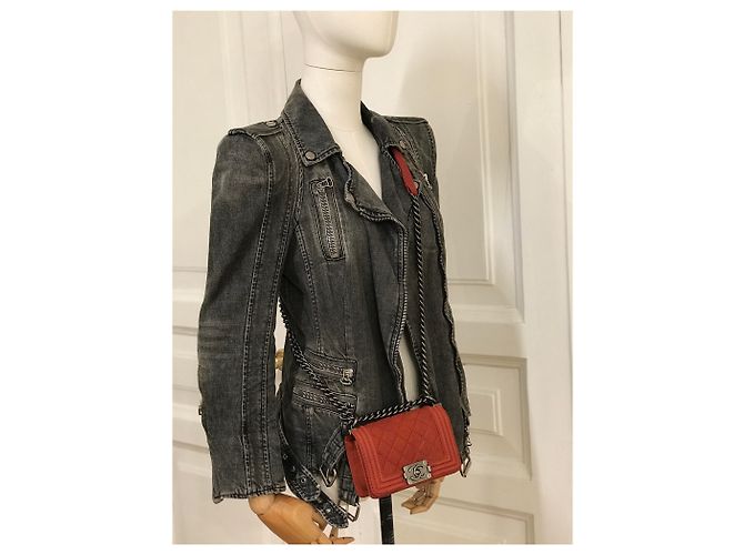 Balmain Jaqueta jeans acolchoada icônica - vista 15