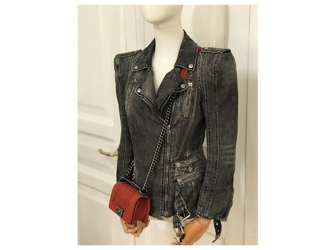 Balmain Jaqueta jeans acolchoada icônica - vista 18