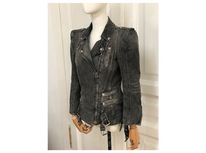 Balmain Jaqueta jeans acolchoada icônica - vista 3