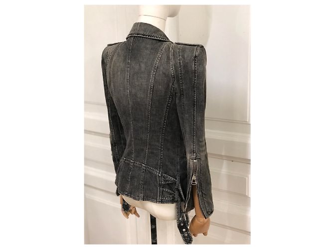 Balmain Jaqueta jeans acolchoada icônica - vista 5