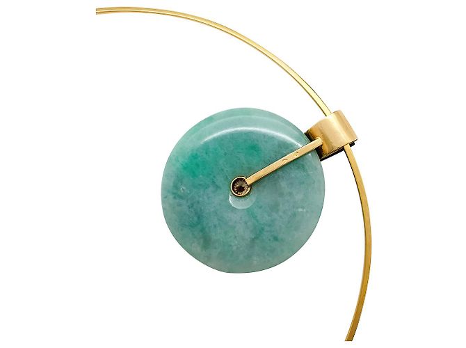 Pendente Roland Schad in oro giallo, Diamants, giadeite e opale. - vista 2
