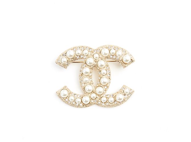 Chanel DIAMANTI E PERLE DORATE CC D'oro - vista 2