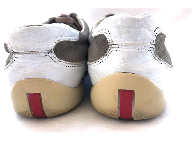 Sneakers Prada in camoscio grigio - vista 8