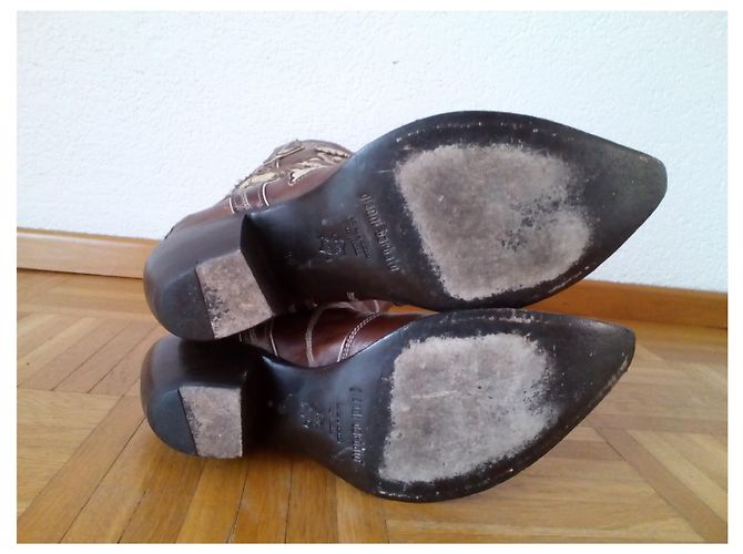 Autre Marque GIANNI BARBATO Leder Camperos - Texan Cowboystiefel Braun - Ansicht 5