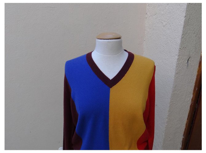 Marni V-Ausschnitt Oversize Pullover aus Kaschmir und Wolle Mehrfarben - Ansicht 2