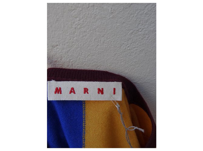 Marni V-Ausschnitt Oversize Pullover aus Kaschmir und Wolle Mehrfarben - Ansicht 6