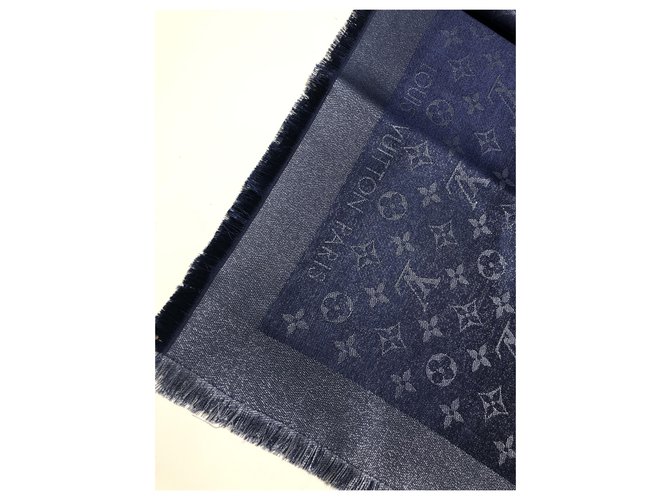 Scialle Louis Vuitton monogram shine Blu - vista 3