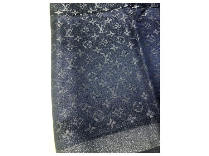 Scialle Louis Vuitton monogram shine Blu - vista 6