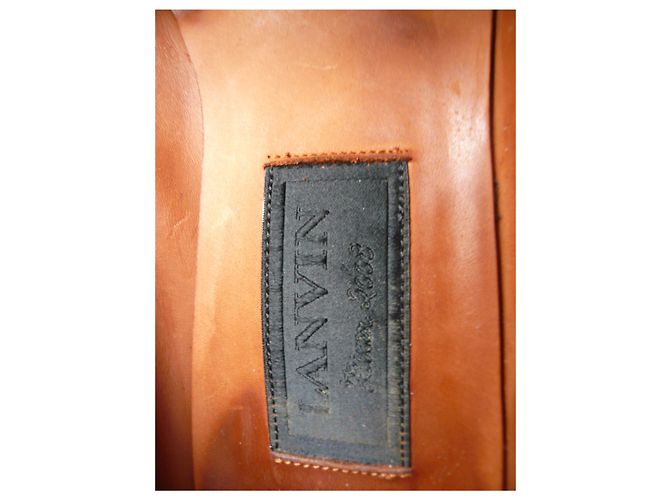 LANVIN Décolleté in pelle effetto camoscio Taupe T38,5 IT - vista 5