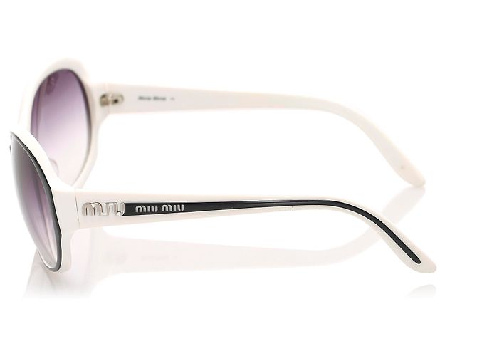 Gafas de sol polarizadas redondas negras Miu Miu - vista 4