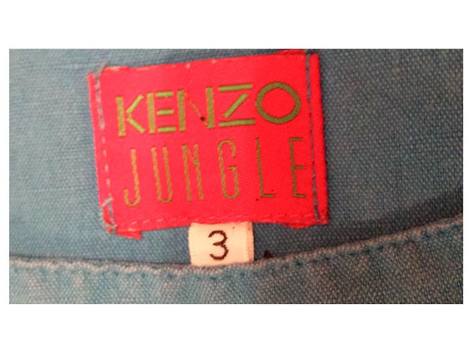Kenzo Jungle Kleid Blau Baumwolle 3 Jahre - Ansicht 2