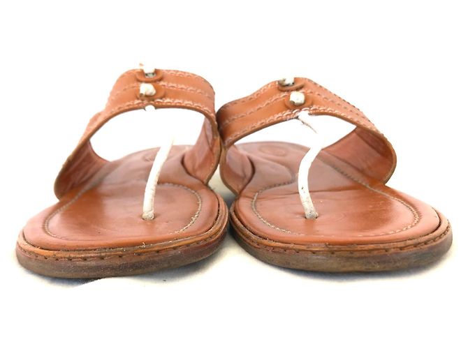 Tod's Leder Flip-Flops Camel Karamell - Ansicht 5