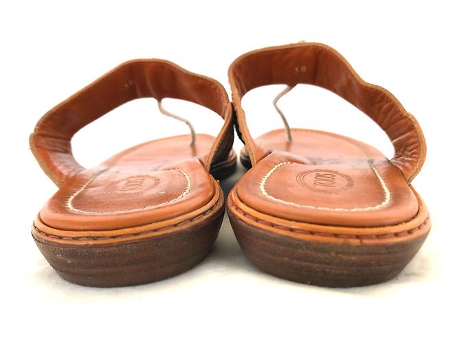 Tod's Leder Flip-Flops Camel Karamell - Ansicht 6