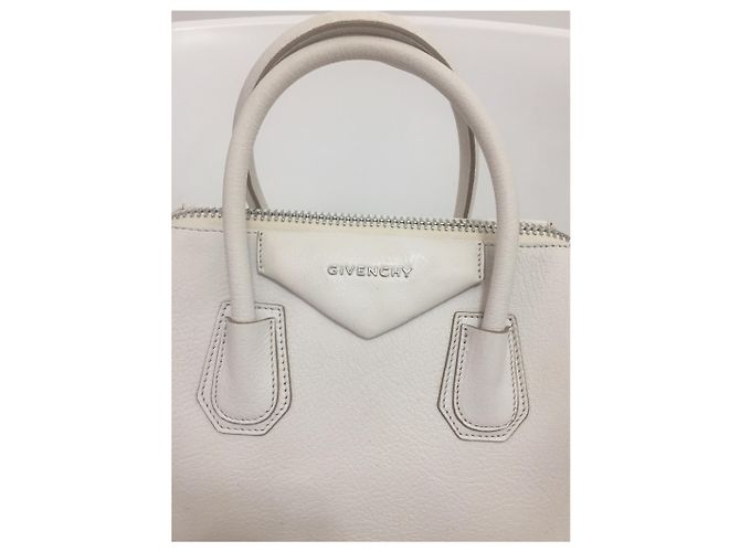 Borsa a mano Givenchy Antigona Piccola Bianca in Pelle Bianco - vista 2