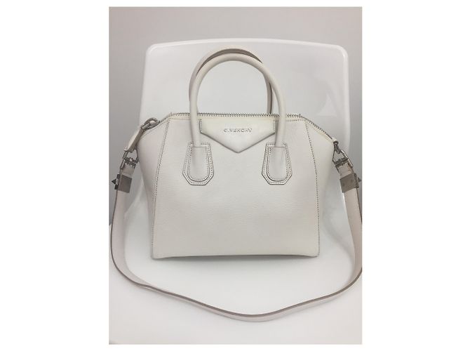 Borsa a mano Givenchy Antigona Piccola Bianca in Pelle Bianco - vista 8