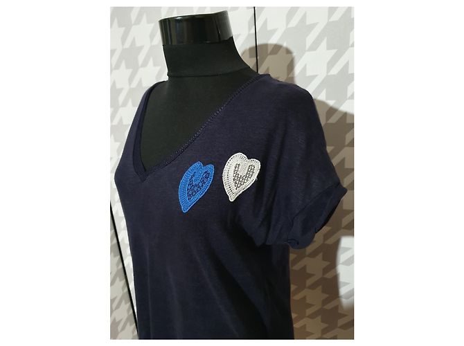 Top in lino Sandro Blu Multicolore - vista 4