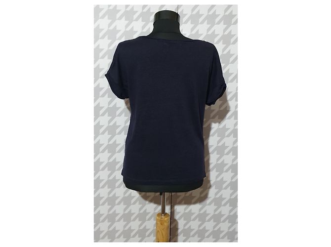 Top in lino Sandro Blu Multicolore - vista 5