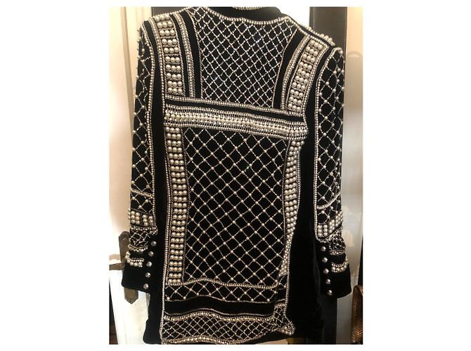 Balmain pour H&M Black Velvet Jacket - view 2