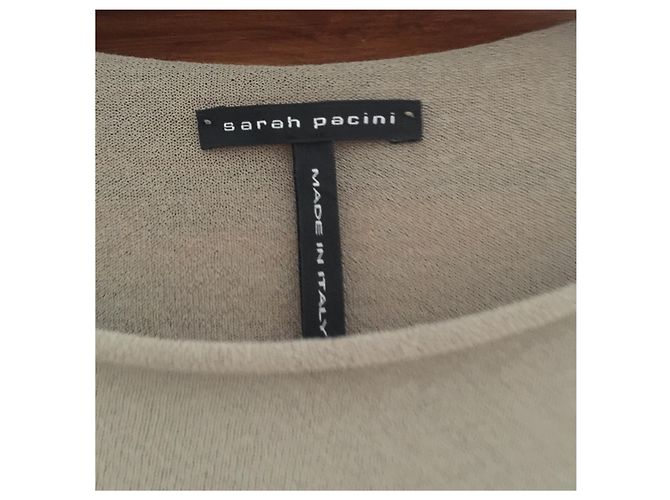 Autre Marque Camiseta Wave Sarah Pacini de algodón caqui - vista 3