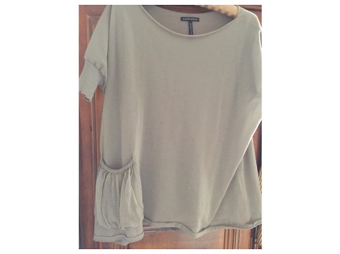 Autre Marque Camiseta Wave Sarah Pacini de algodón caqui - vista 5