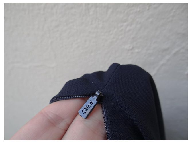 Chloé Kleid marineblau aus Viskose Größe 36 - Ansicht 11