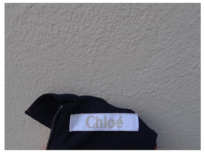 Chloé Kleid marineblau aus Viskose Größe 36 - Ansicht 2