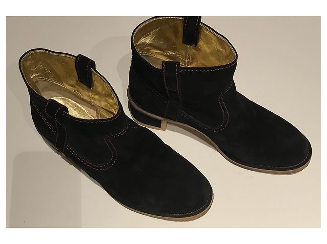 Chanel Stivaletti CC Suede In Gomma Nero - vista 12