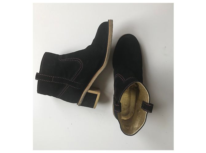 Chanel Stivaletti CC Suede In Gomma Nero - vista 13