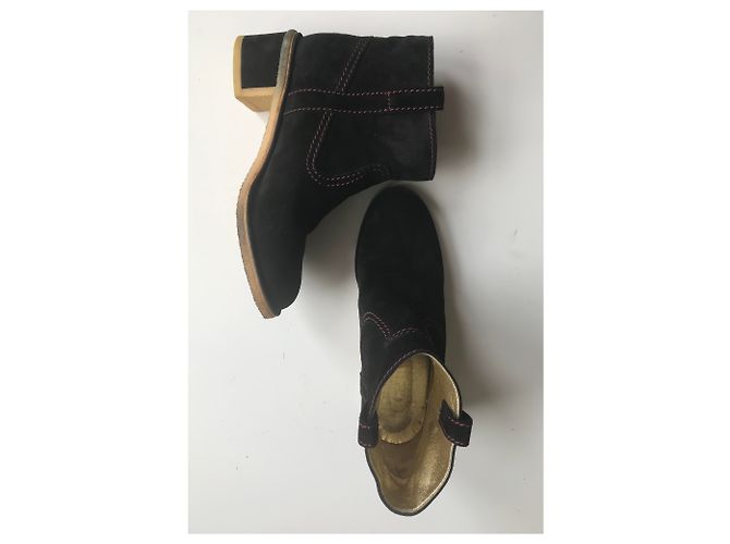 Chanel Stivaletti CC Suede In Gomma Nero - vista 15