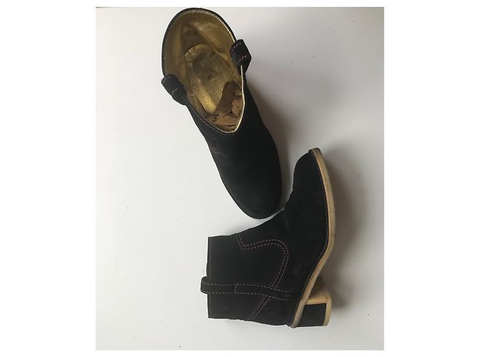 Chanel Stivaletti CC Suede In Gomma Nero - vista 16