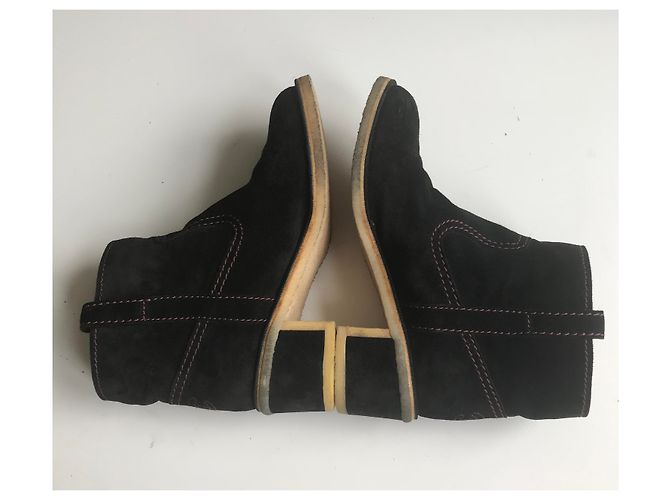 Chanel Stivaletti CC Suede In Gomma Nero - vista 20