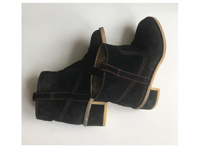 Chanel Stivaletti CC Suede In Gomma Nero - vista 21