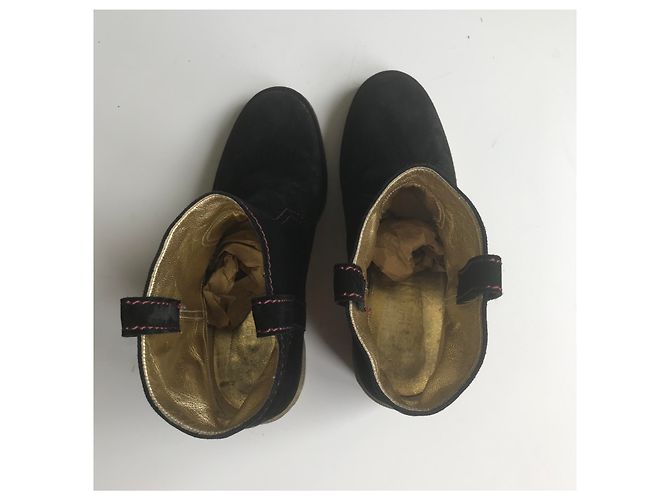 Chanel Stivaletti CC Suede In Gomma Nero - vista 22