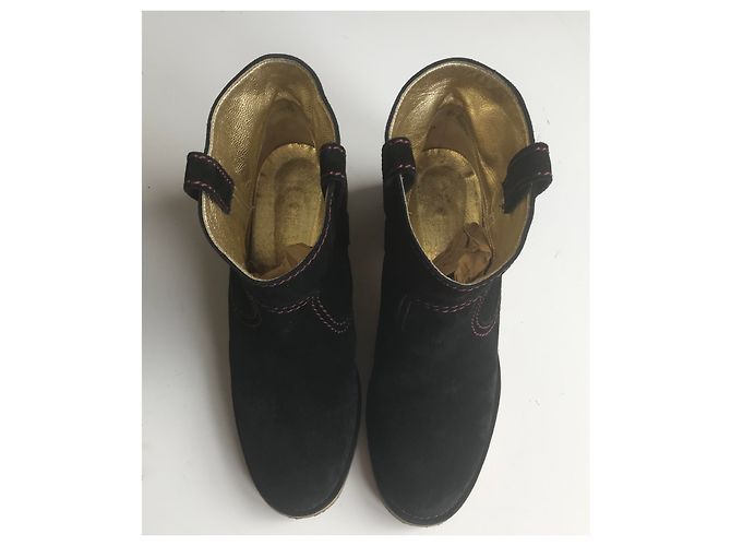 Chanel Stivaletti CC Suede In Gomma Nero - vista 23