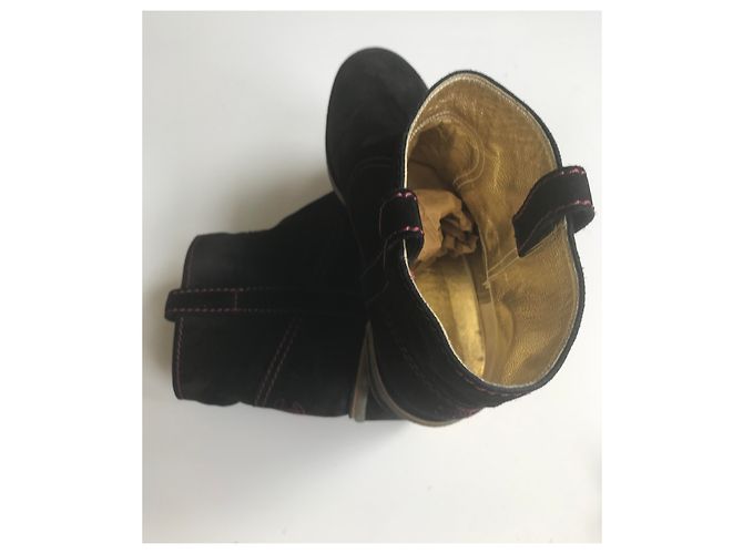 Chanel Stivaletti CC Suede In Gomma Nero - vista 29