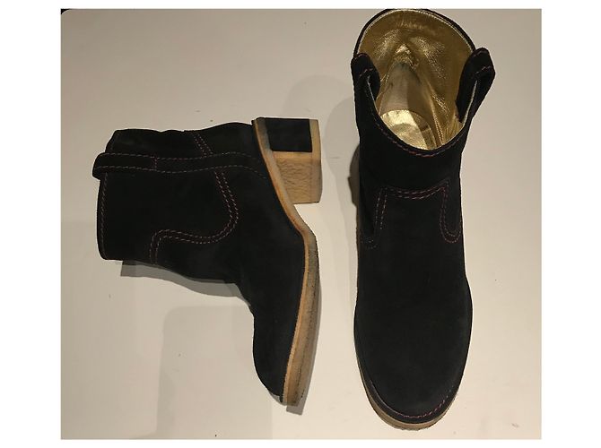 Chanel Stivaletti CC Suede In Gomma Nero - vista 3