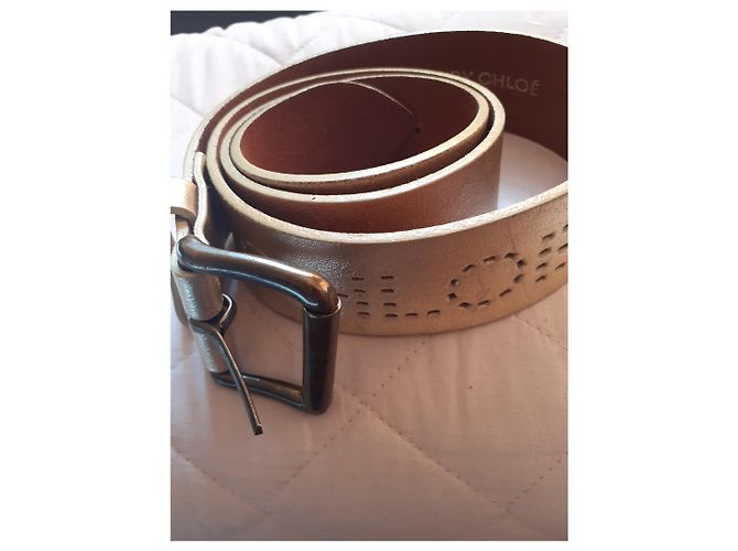 Cinturón See by Chloé de piel dorada 90 cm Dorado - vista 2