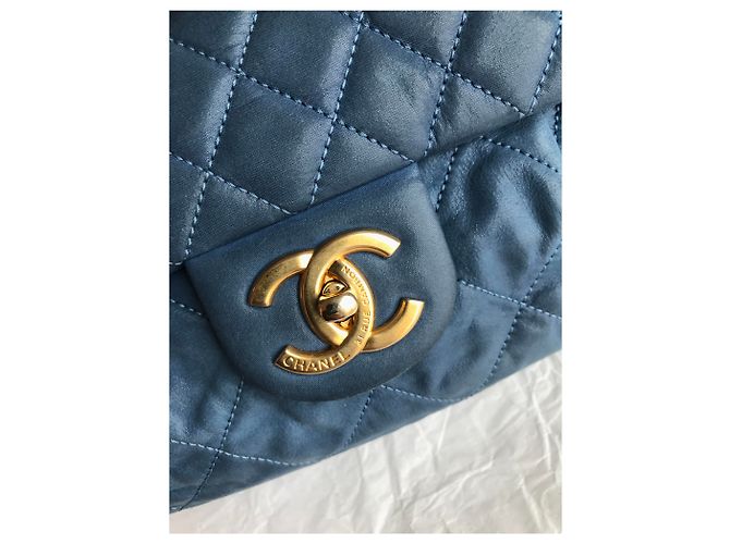 Timeless Chanel Bolsa de couro clássico limitada com caixa e saco para o pó Azul - Ansicht 11