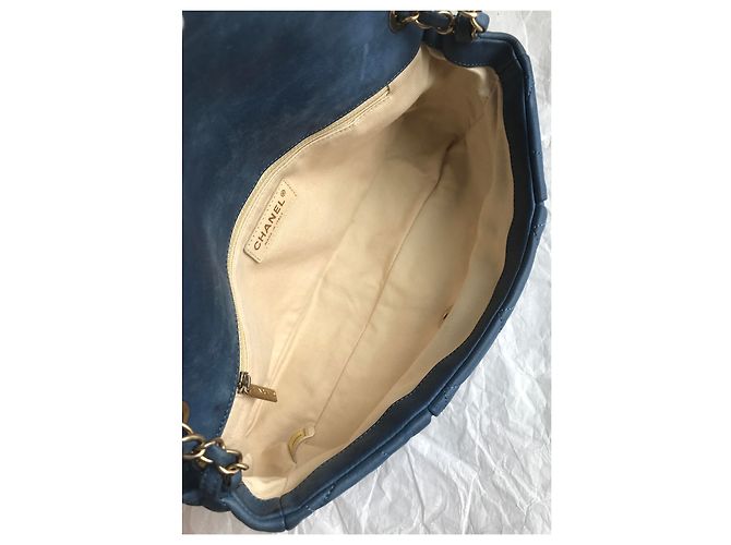 Timeless Chanel Bolsa de couro clássico limitada com caixa e saco para o pó Azul - Ansicht 13