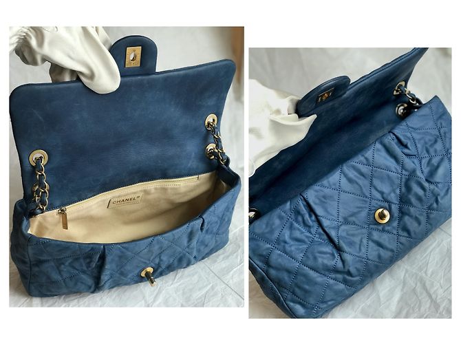 Timeless Chanel Bolsa de couro clássico limitada com caixa e saco para o pó Azul - Ansicht 16