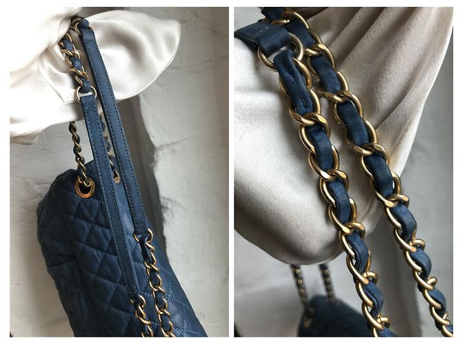 Timeless Chanel Bolsa de couro clássico limitada com caixa e saco para o pó Azul - Ansicht 19