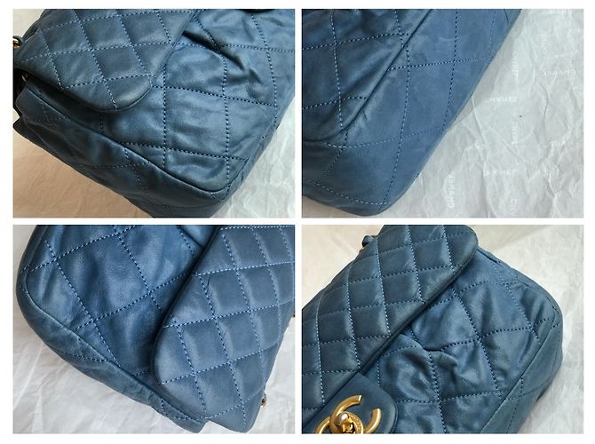 Timeless Chanel Bolsa de couro clássico limitada com caixa e saco para o pó Azul - Ansicht 20