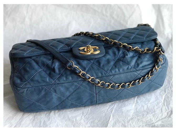 Timeless Chanel Bolsa de couro clássico limitada com caixa e saco para o pó Azul - Ansicht 22
