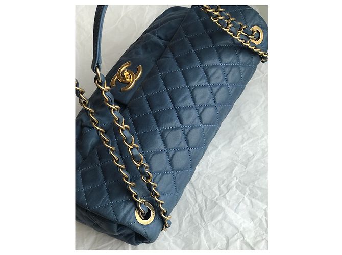 Timeless Chanel Bolsa de couro clássico limitada com caixa e saco para o pó Azul - Ansicht 23